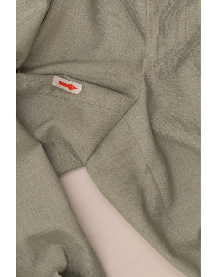 Vintage Hombres Pegged Traje Pantalones W30 L27 Verde
