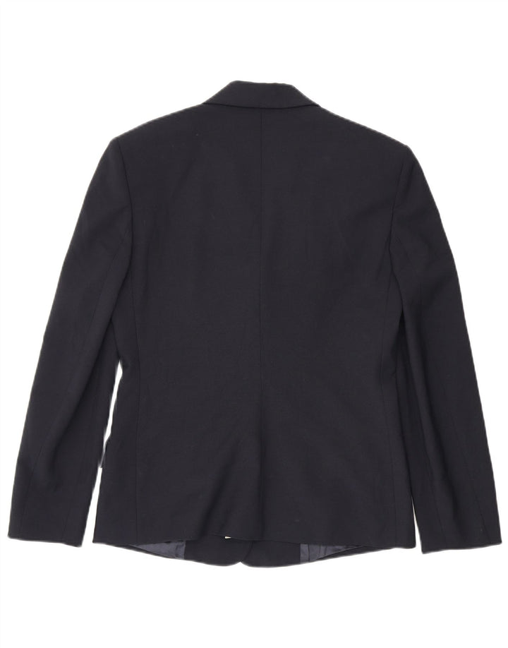 Benetton Blazer De 3 Botones Mujer IT 44 Medio Azul Marino Poliéster