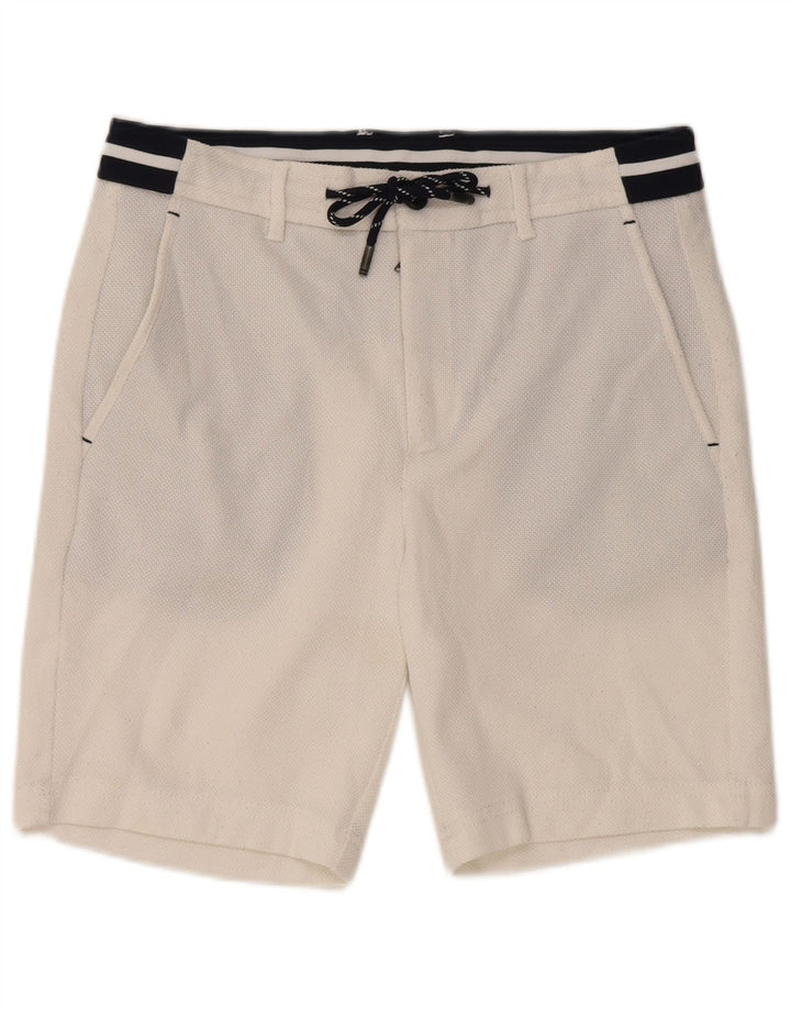 Zara Hombre Bañador Shorts Small Blanco Colorblock Poliéster