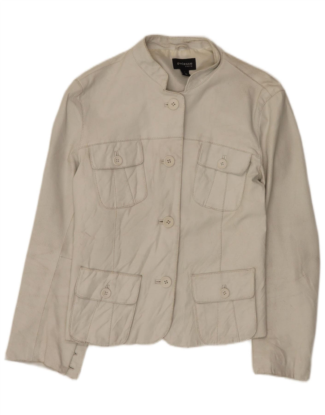 Oviesse Chaqueta De Cuero Mujer IT 48 XL Cuero Blanco