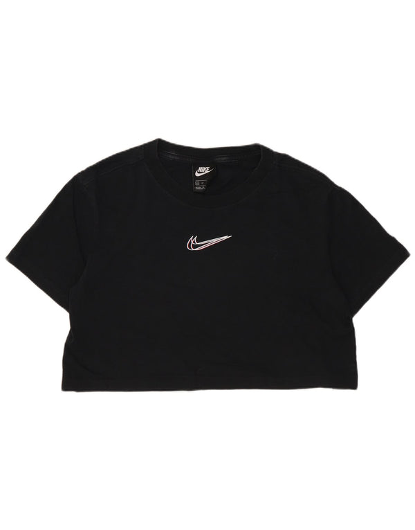 Nike Camiseta corta extragrande con gráfico para mujer UK 6 XS Algodón negro