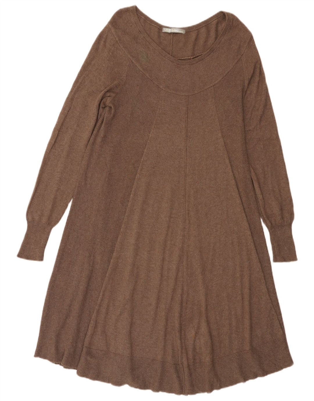 Marks & Spencer Vestido tipo jersey para mujer UK 44 Algodón marrón medio