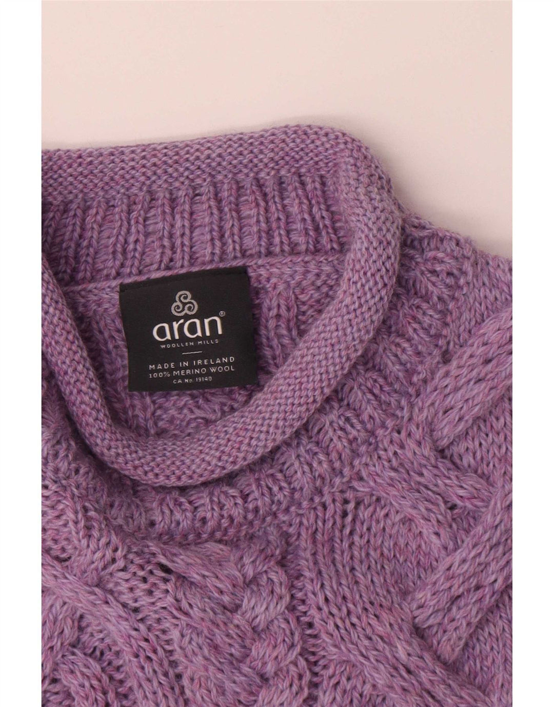 Aran Wollen Mills - Jersey con cuello alto para mujer, talla 40, color morado mediano