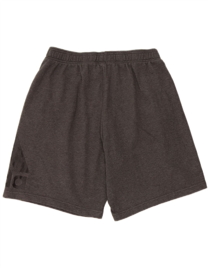 Pantalones cortos deportivos con gráficos Adidas para hombre de algodón gris medio