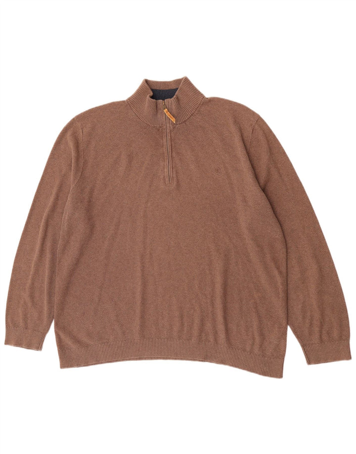 Suéter tipo jersey con cuello y cremallera para hombre de Fat Face 2XL Algodón marrón