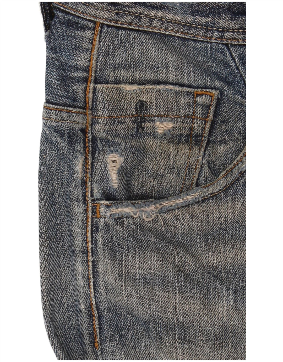Meltin' Pot Vaqueros ajustados desgastados para hombre W28 L32 Algodón azul