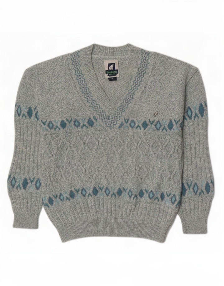 Polo Norte Hombre Evolution Jersey Con Cuello En V Jersey Azul Medio Geométrico