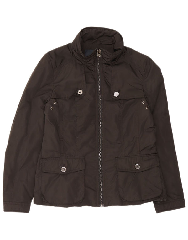 Zara Mujer Chaqueta Utilitaria UK 46 Grande Poliéster Negro