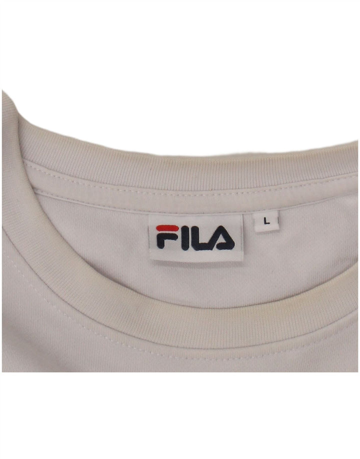 FILA Hombre Sudadera Gráfica Jersey Grande Negro Colorblock Algodón