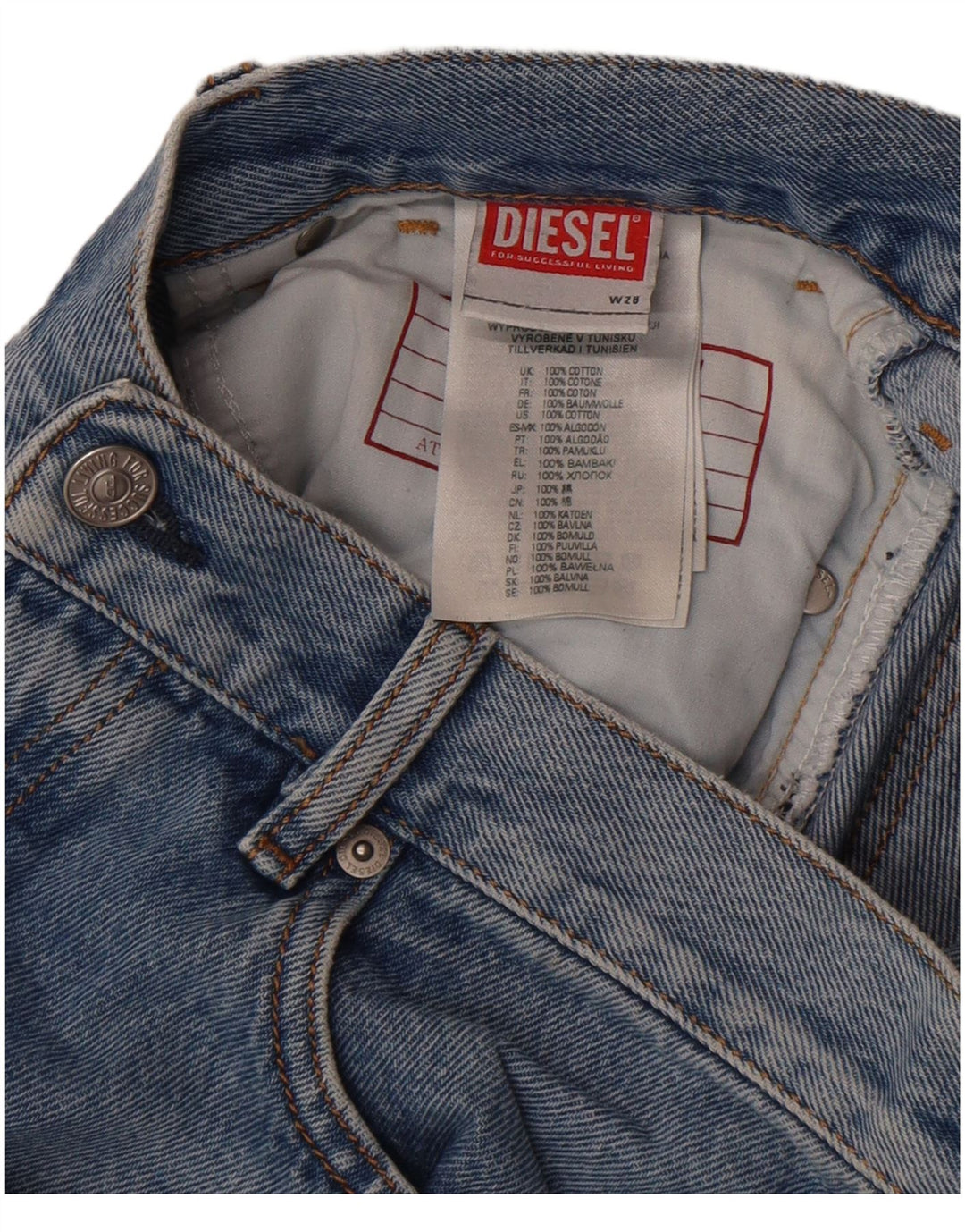 Diesel Vaqueros Slim Para Hombre W28 L32 Algodón Azul