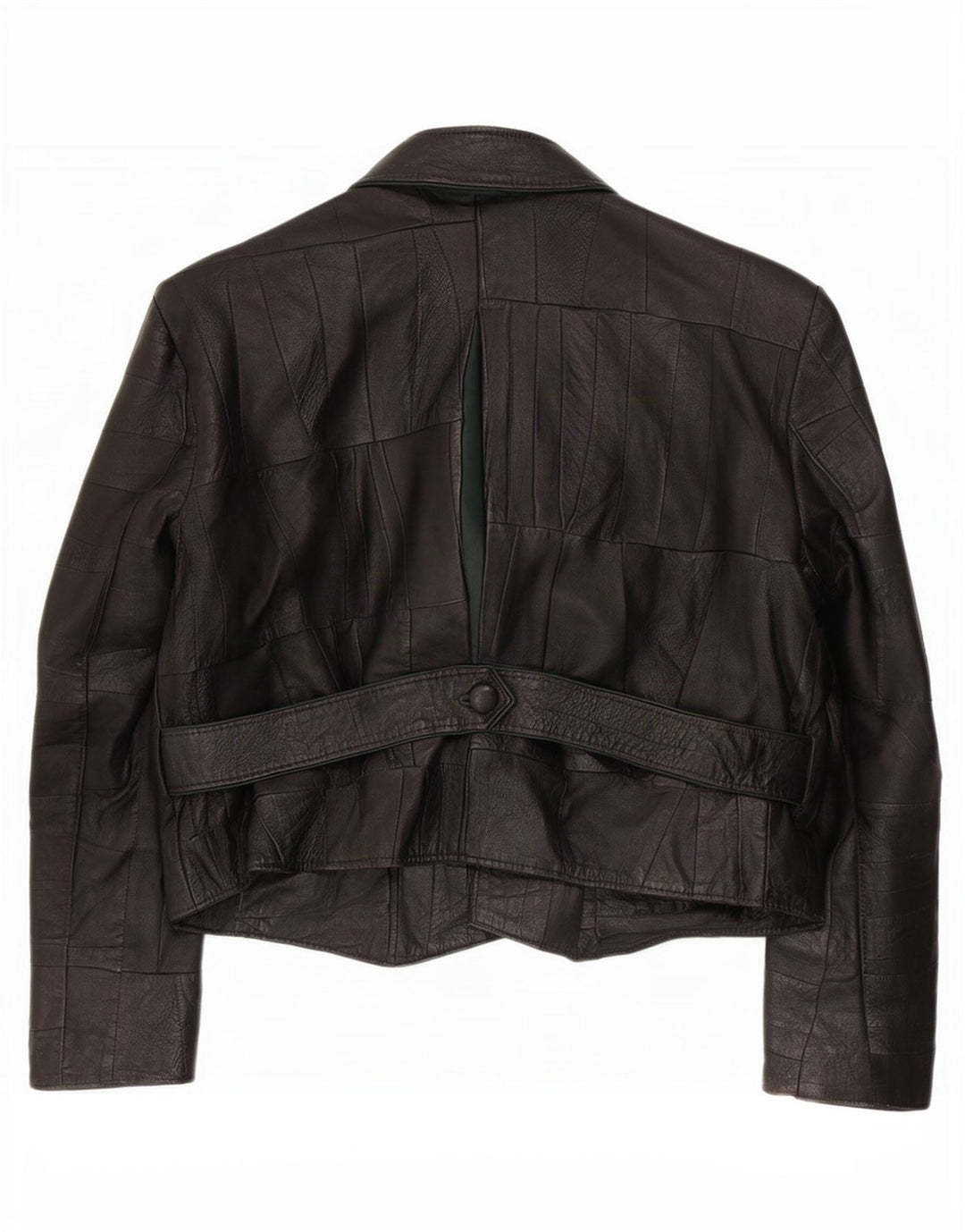 Vintage mujer 2 botones cuero Blazer chaqueta Reino Unido 10 pequeño negro