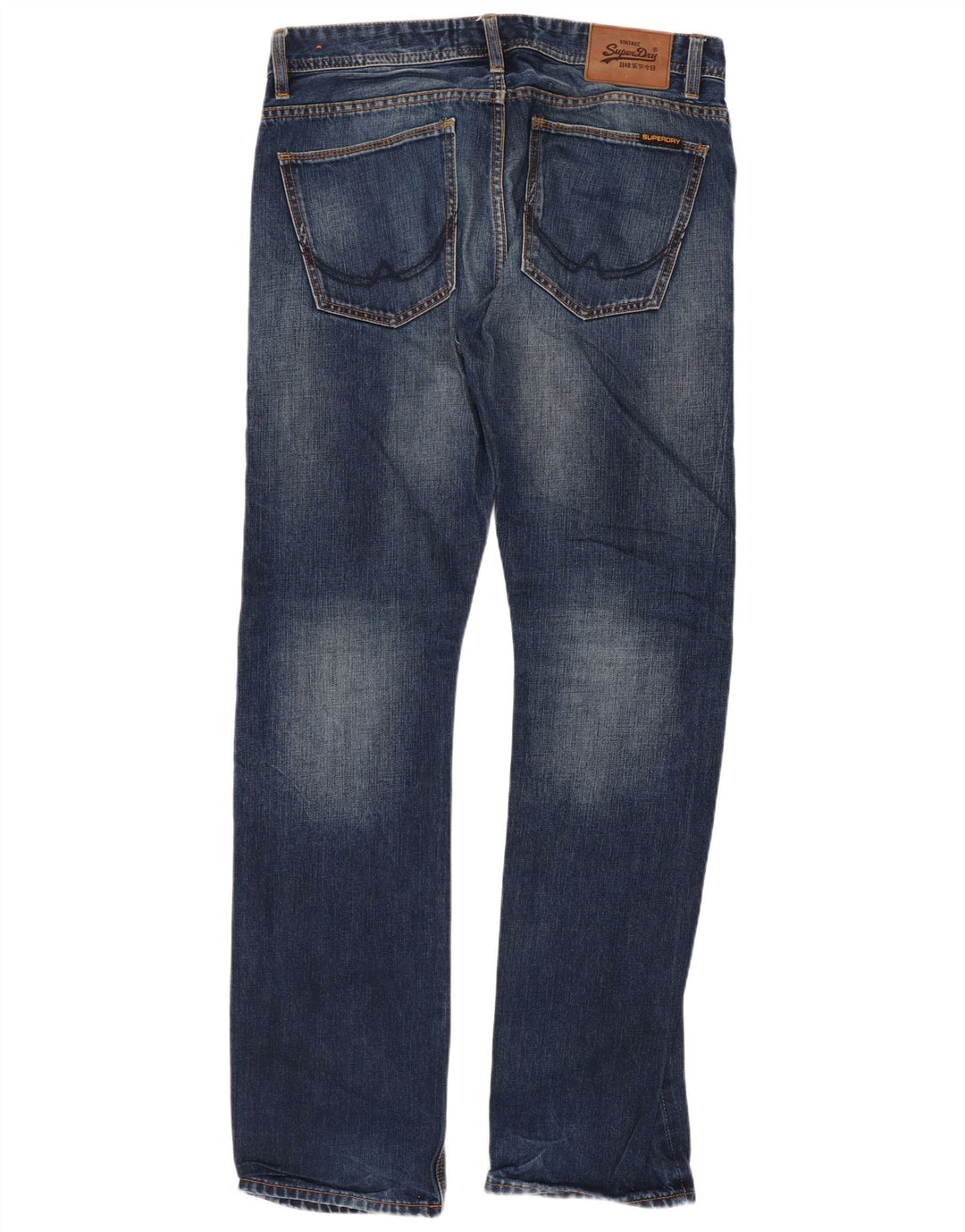Superdry Vaqueros rectos desgastados para hombre W32 L32 Algodón azul
