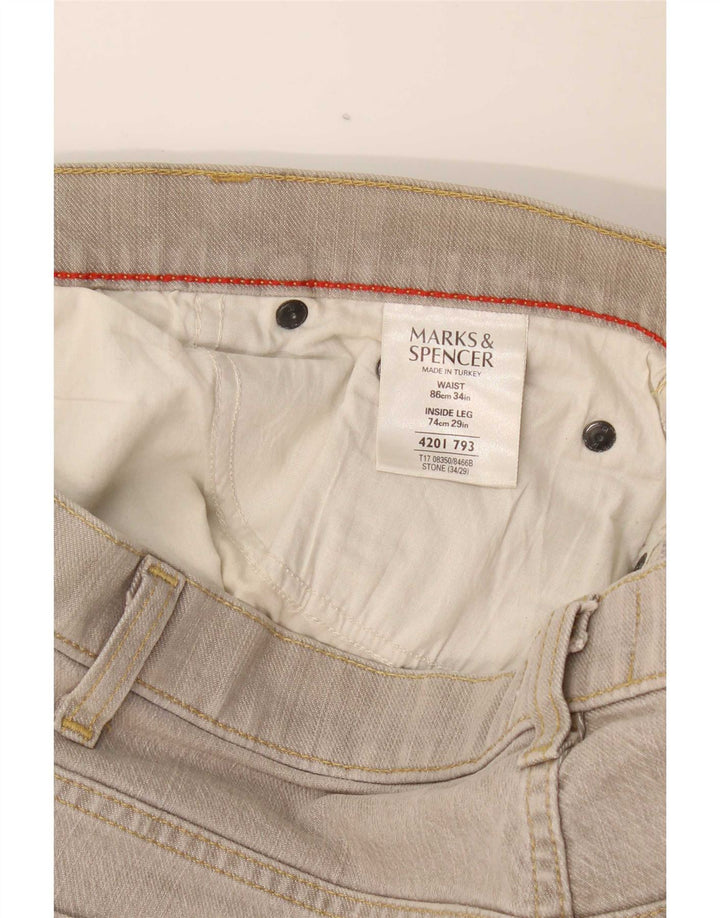 Marks & Spencer Vaqueros rectos azules Harbor para hombre W34 L29 Algodón gris