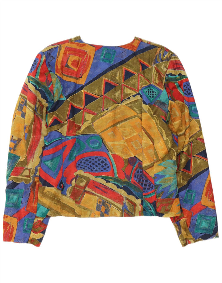 Endora Chaqueta Blazer de 4 Botones para Mujer UK 40 Grande Multicolor Geométrico