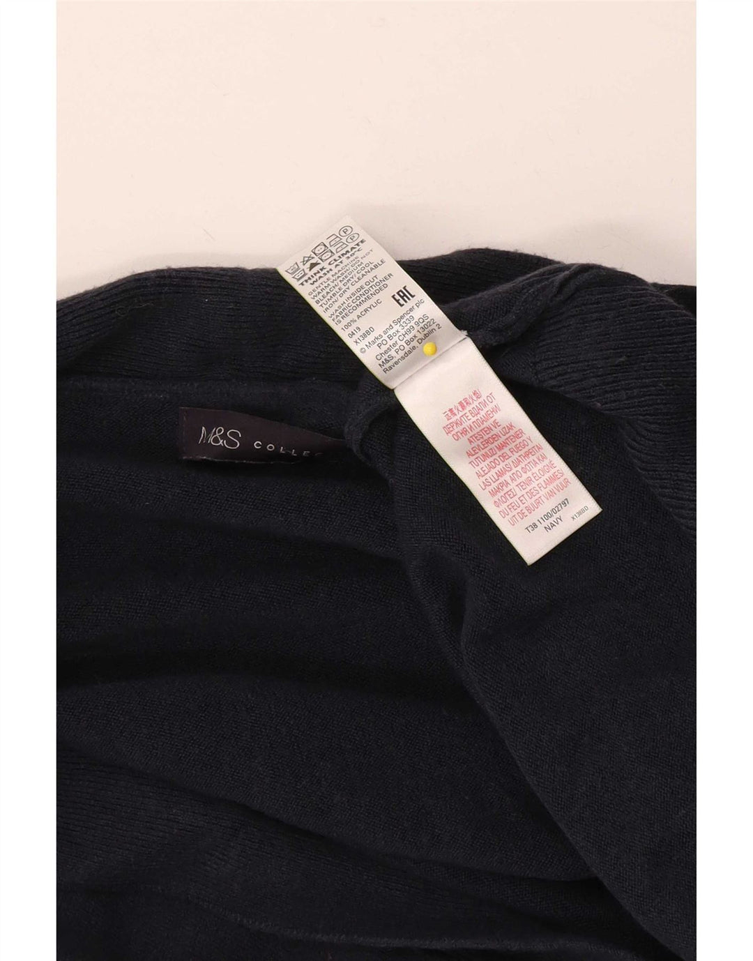 Marks & Spencer Suéter Cárdigan Abierto para Mujer Pequeño Acrílico Azul Marino
