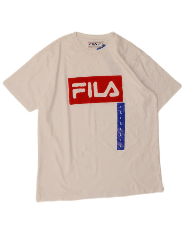 Fila Camiseta gráfica para mujer Top UK 46 Large White Cotton