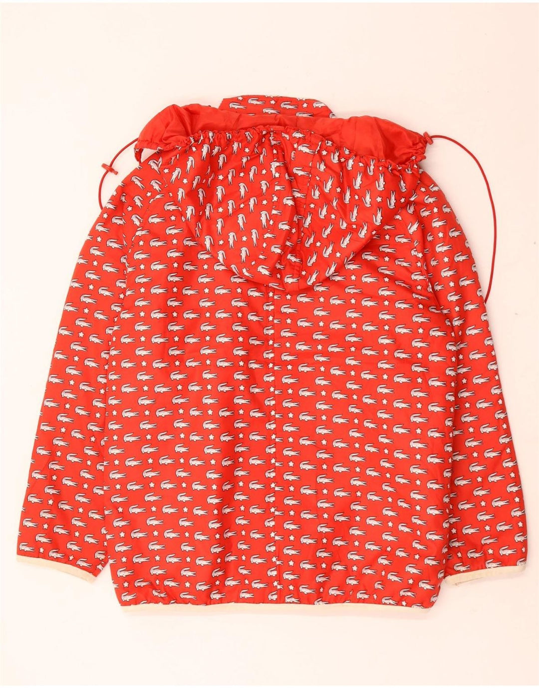 Chaqueta cortavientos con capucha y gráfico para niña Lacoste 11-12 años Poliéster rojo