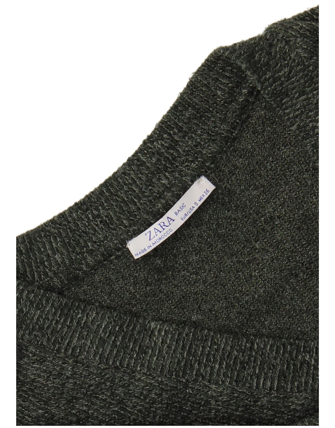 Zara Mujer Jersey con Cuello en V Jersey UK 10 Small Gris