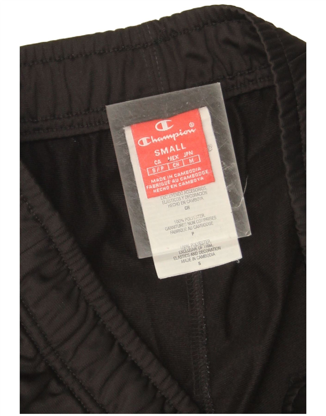 Champion Pantalones De Chándal Para Hombre Joggers Small Poliéster Negro