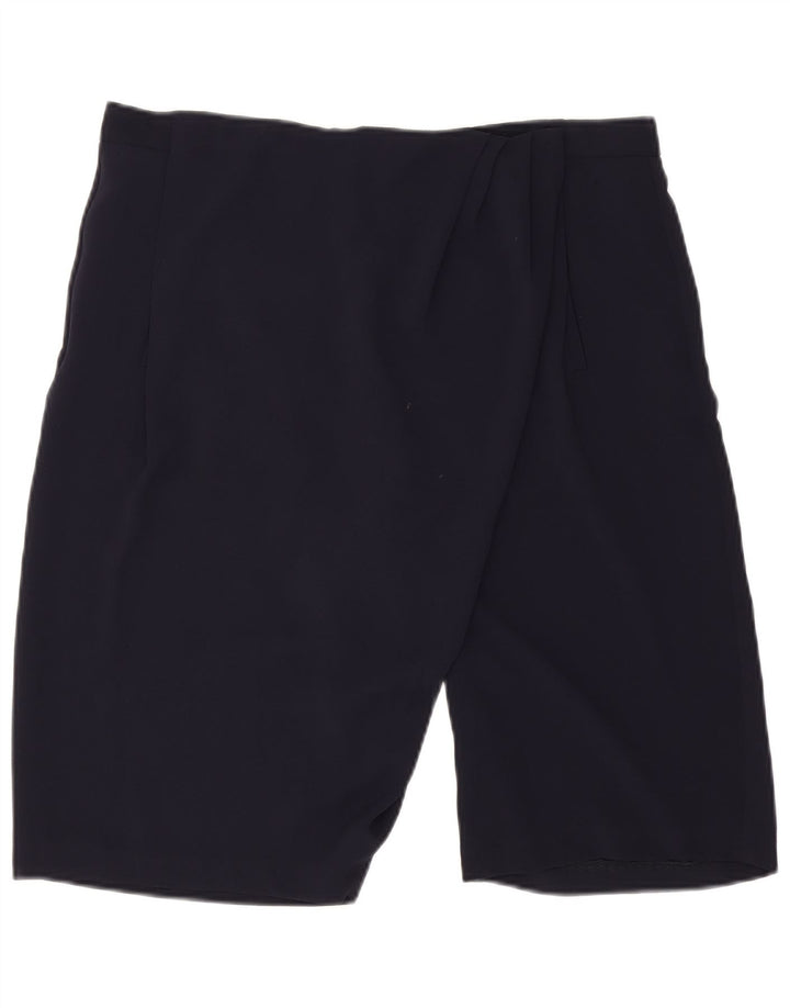 Zara Mujer Chino Shorts Grande W32 Azul Marino Poliéster