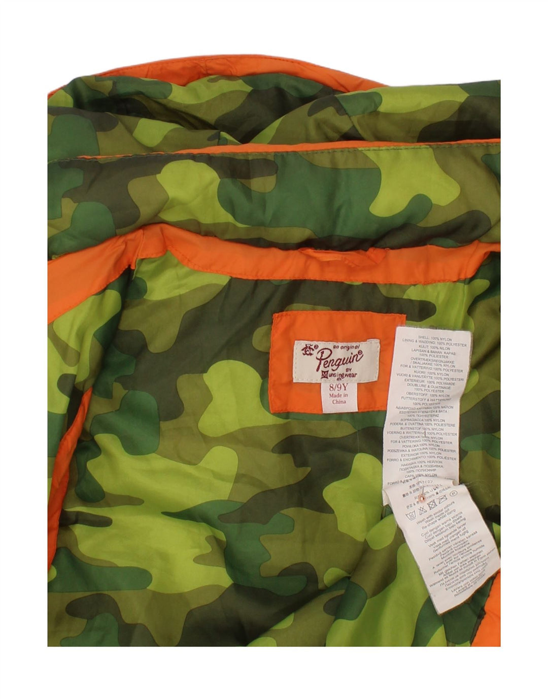 PENGUIN Chaleco acolchado con capucha para niño 8-9 años Naranja Poliéster
