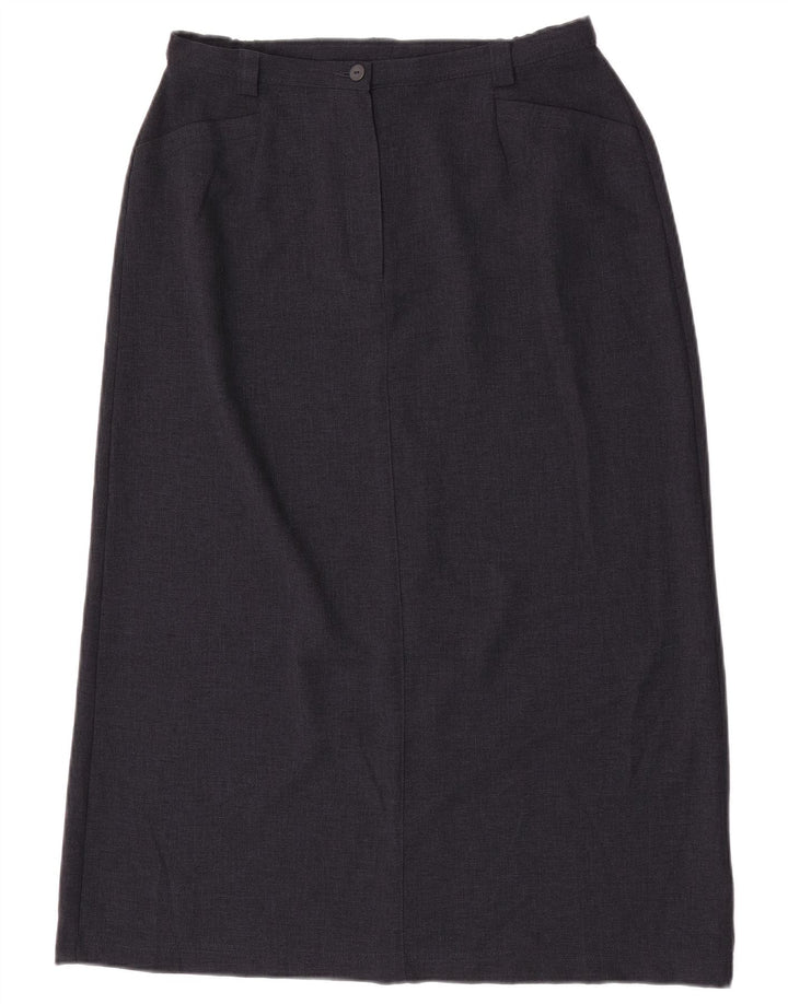 Marks & Spencer Falda midi para mujer UK 16 Large W32 Poliéster azul marino