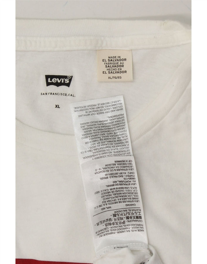 LEVI'S Mens Graphic T-Shirt Top XL White Cotton Vintage Levi's and Second-Hand Levi's from Messina Hembry 