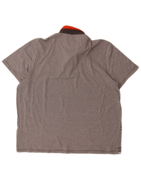 Ted Baker Polo para hombre talla 6 2XL algodón a rayas gris