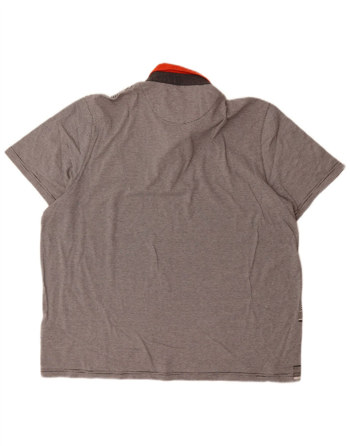 Ted Baker Polo para hombre talla 6 2XL algodón a rayas gris