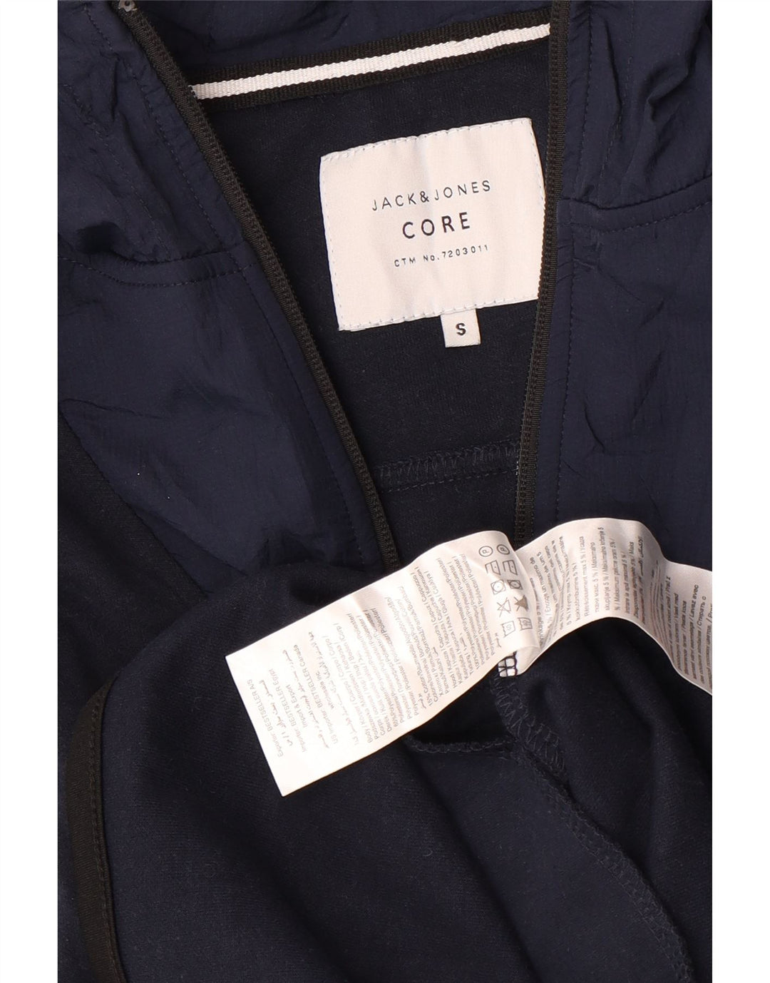 Jack & Jones Hombre Zip Neck Sudadera con capucha Jumper Small Azul Marino Poliéster
