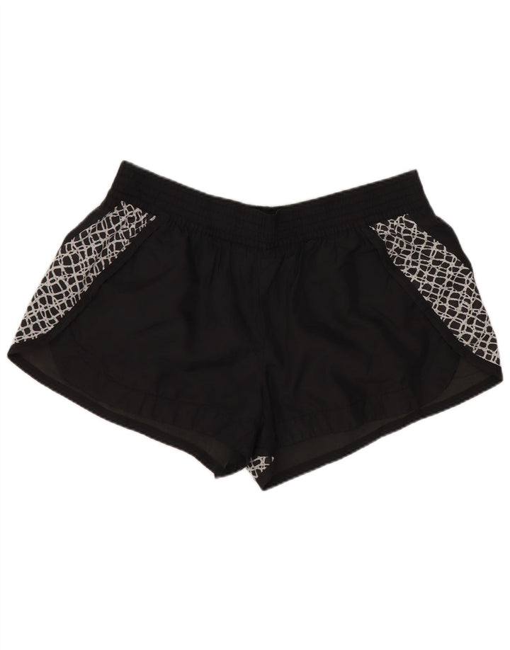 NIKE Pantalones cortos deportivos para mujer UK 44 Grande Negro Geométrico Poliéster