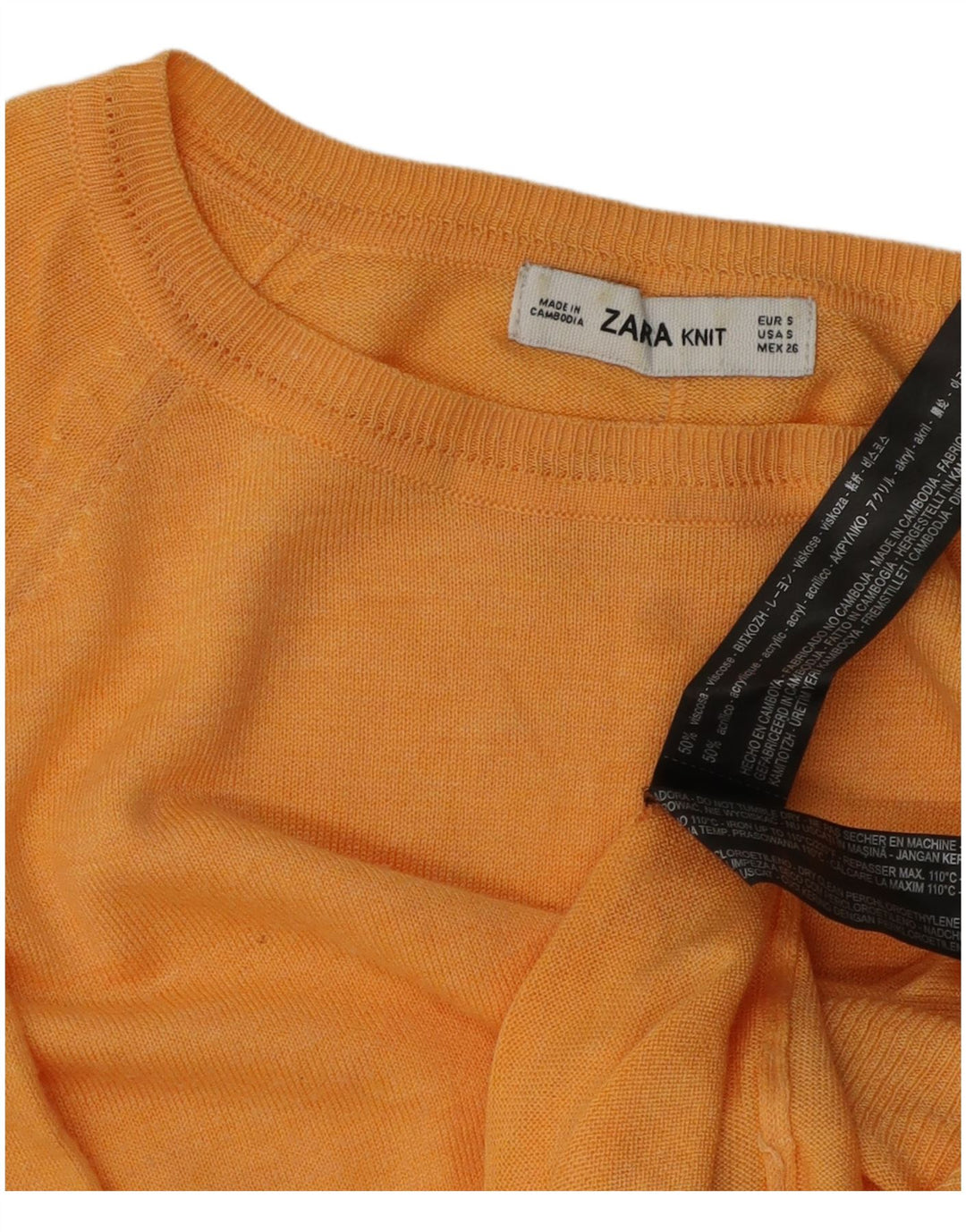 Zara - Jersey extragrande con cuello barco para mujer, talla 10, viscosa naranja pequeña