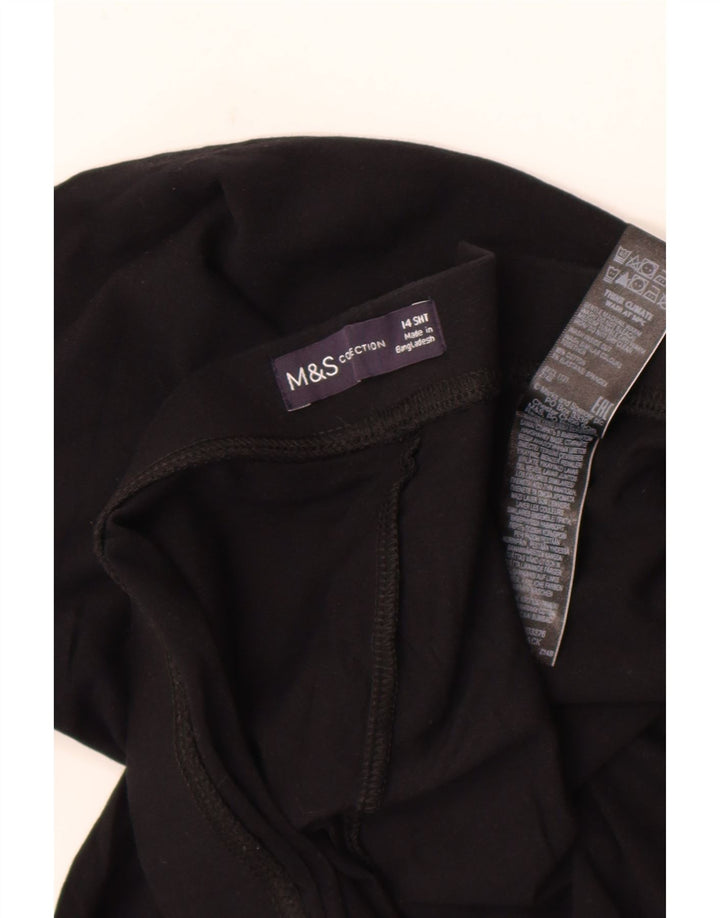 MARKS & SPENCER Leggings para mujer Reino Unido 44 Grande Algodón negro