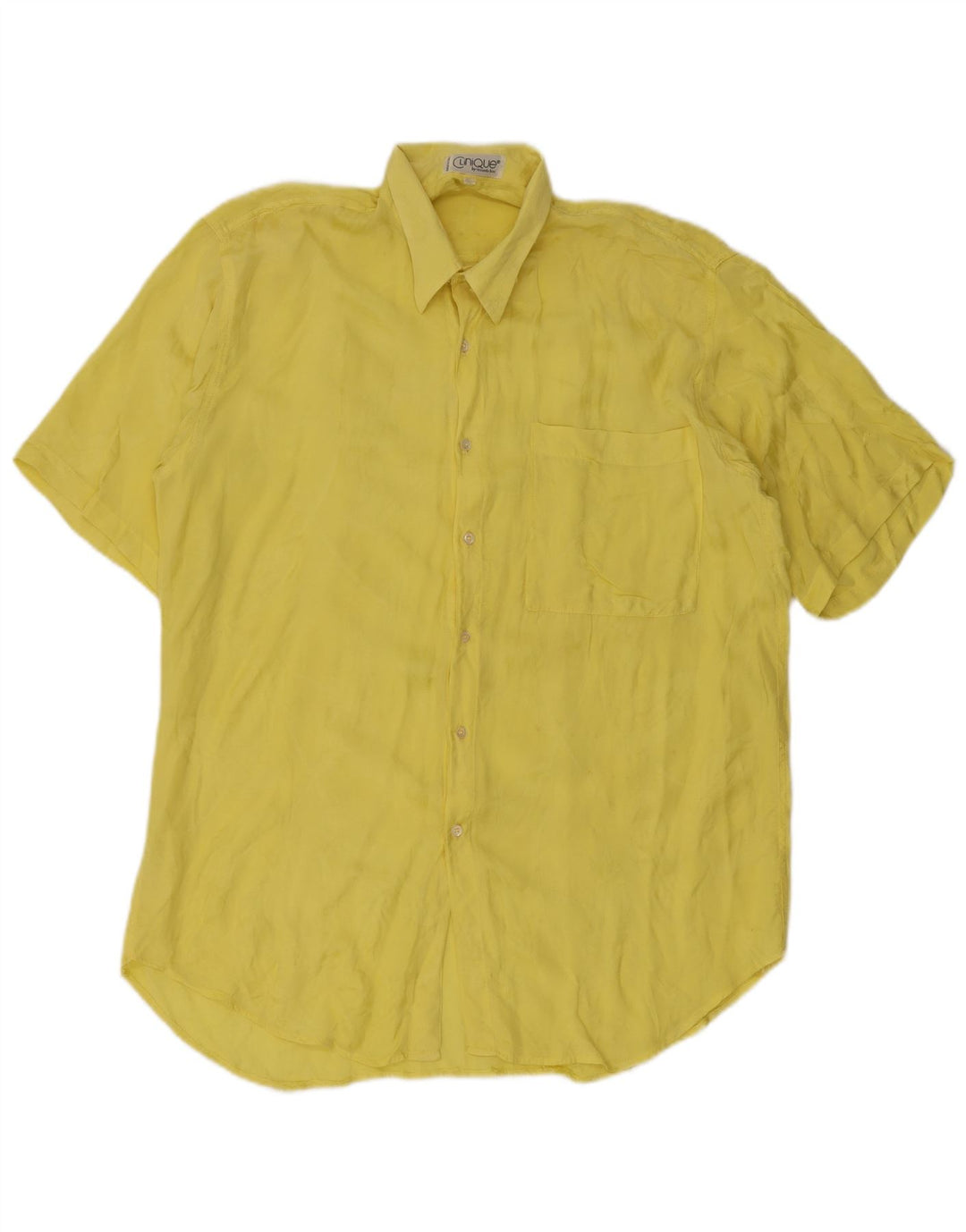 Camisa Clinique Hombre De Manga Corta Viscosa Amarilla Mediana