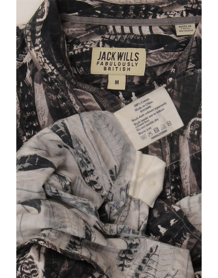 Camisa Jack Wills Hombre con estampado abstracto de algodón gris medio