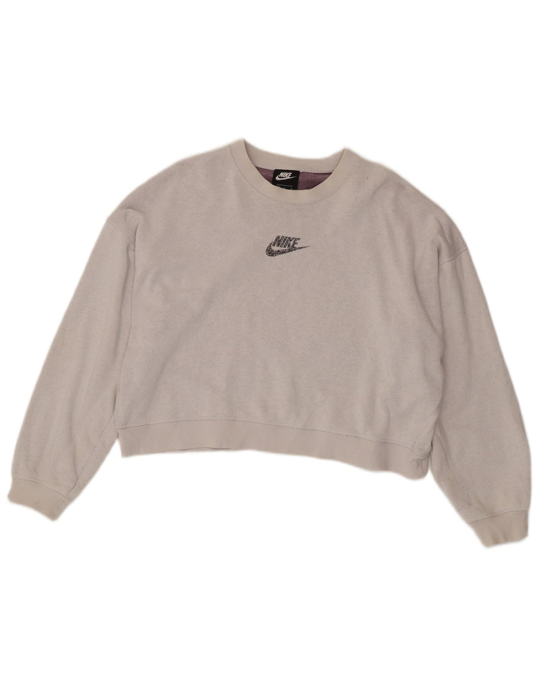 Nike - Sudadera corta extragrande para mujer, talla 40, algodón gris medio