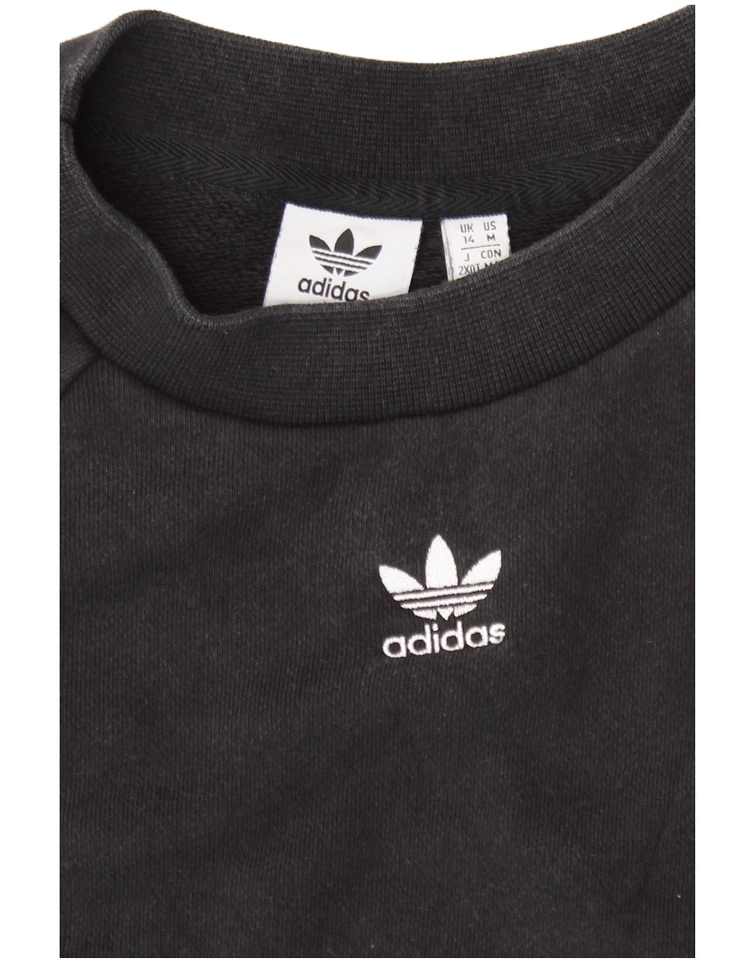 Adidas Mujer Sudadera Jumper UK 14 Mediano Negro Algodón