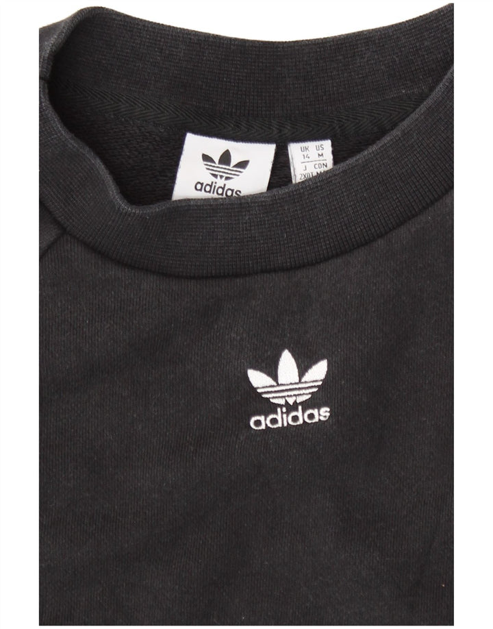 Adidas Mujer Sudadera Jumper UK 14 Mediano Negro Algodón