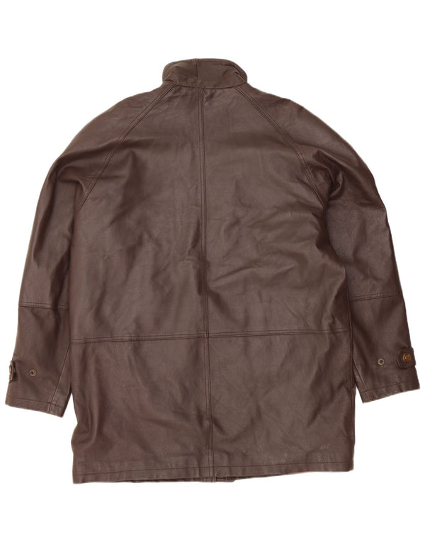 Vintage chaqueta de cuero para hombre Reino Unido 40 cuero marrón grande