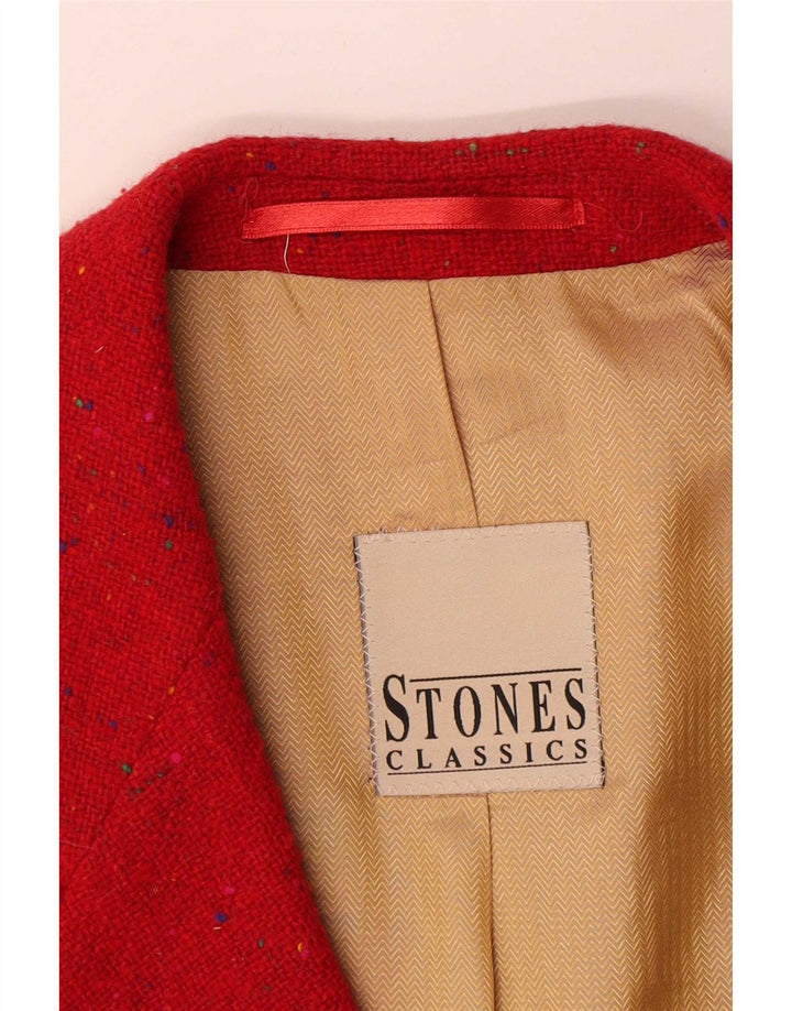 Vintage hombres 3 botones Blazer chaqueta Reino Unido 40 grande rojo moteado