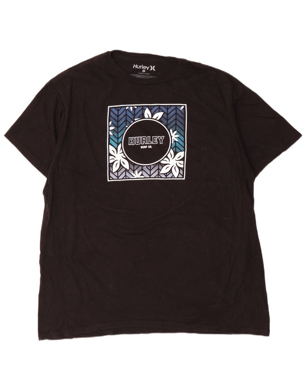 Hurley Hombre Camiseta Gráfica Top XL Negro