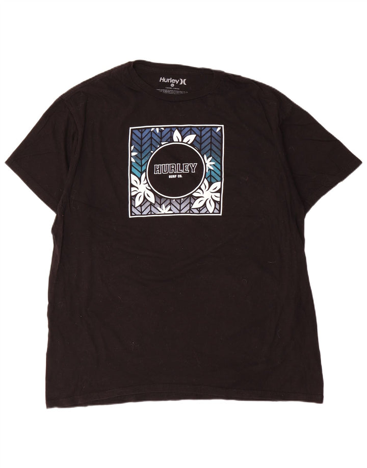 Hurley Hombre Camiseta Gráfica Top XL Negro