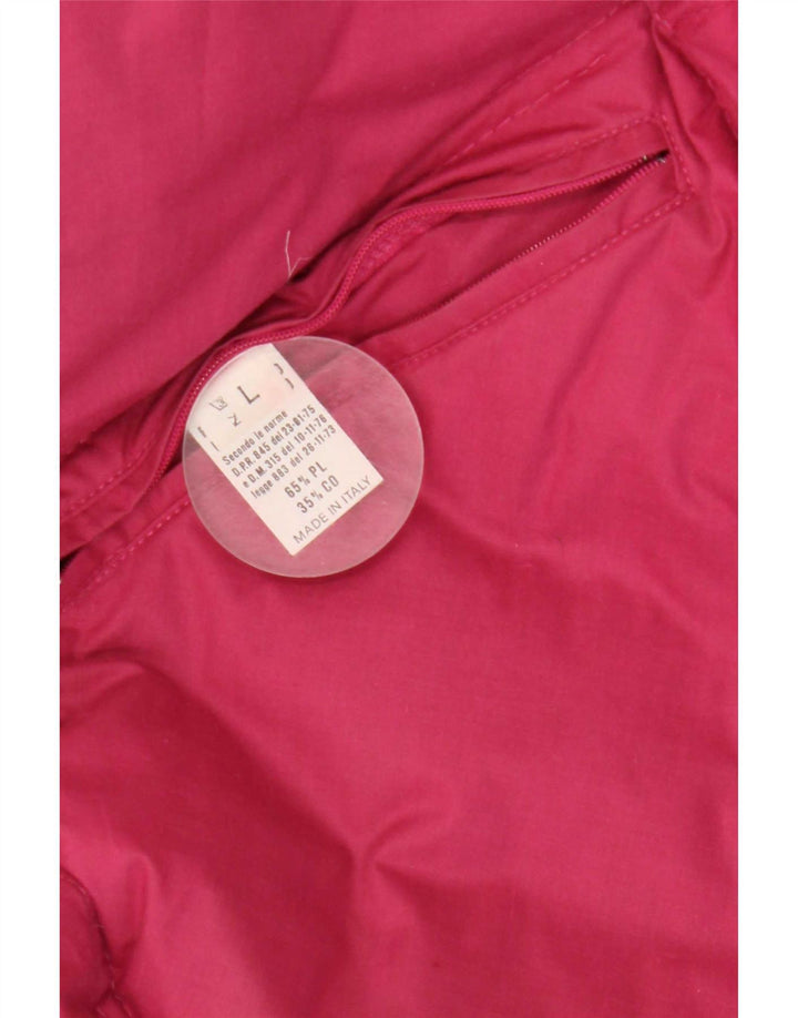 Vintage hombres acolchado reversible chaqueta de esquí Reino Unido 40 poliéster rosa grande