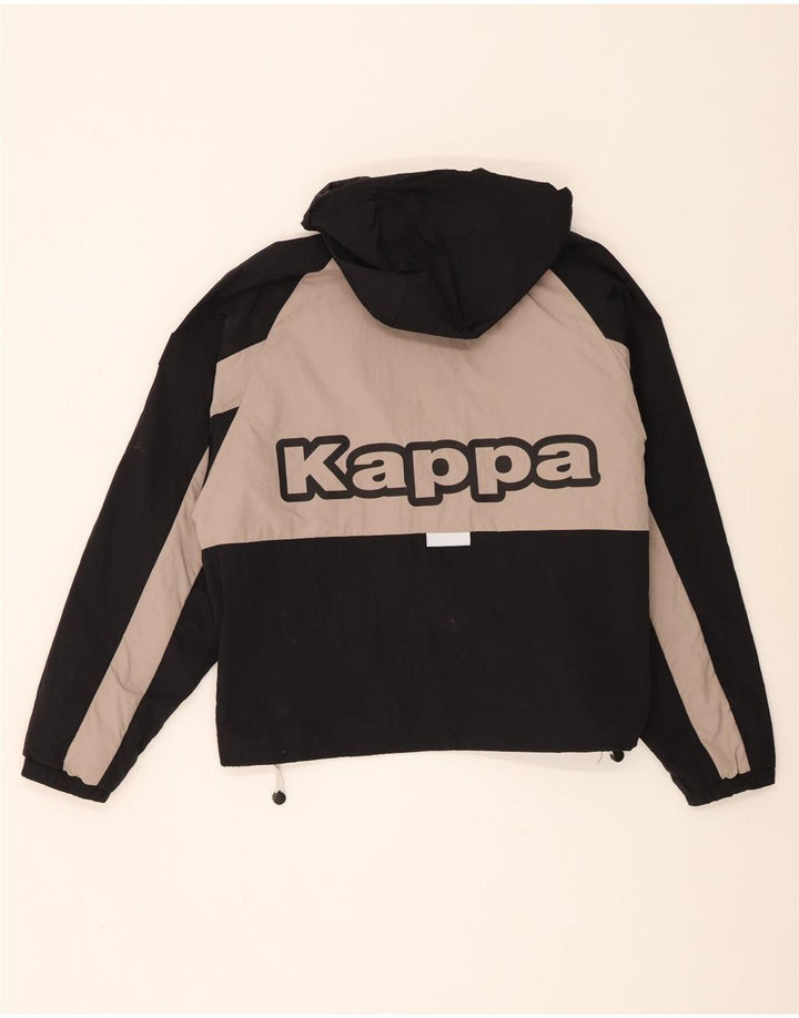 Kappa Chaqueta Cortavientos con Estampado Extragrande para Mujer UK 40 Mediano Negro