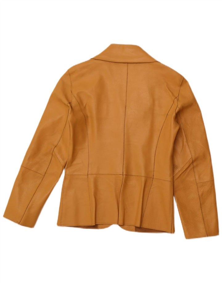 Vintage mujer 2 botones Blazer chaqueta Reino Unido 10 pequeño beige
