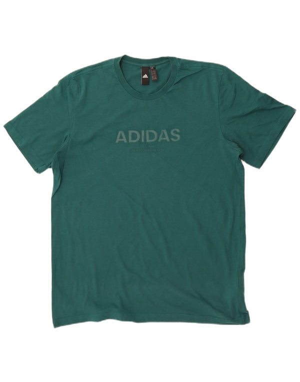 Adidas - Camiseta gráfica para hombre, talla grande, algodón verde