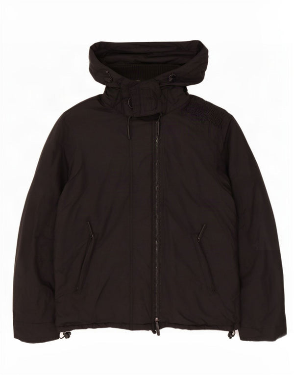 Superdry Chaqueta cortavientos con capucha para hombre UK 40 Large Nylon negro