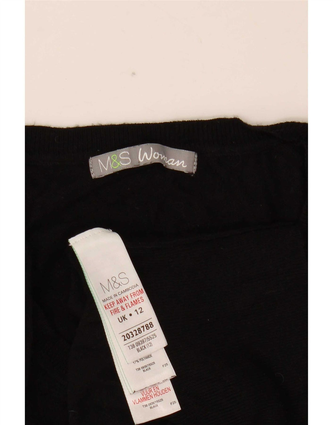 Marks & Spencer Suéter Corto con Cuello en V para Mujer UK 40 Medium Negro