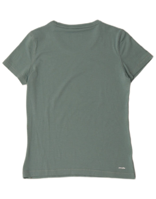 Adidas Mujer Climalite Camiseta Top UK 12/14 Algodón Verde Medio