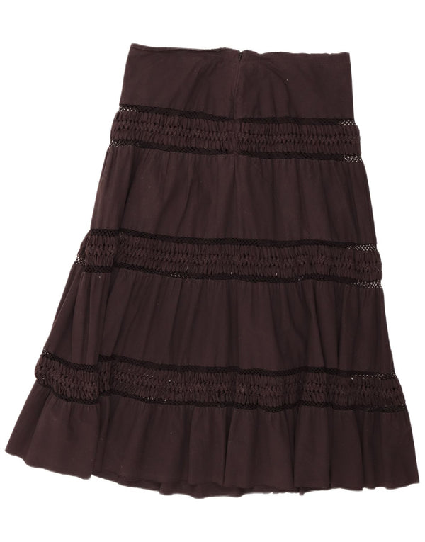 Nicole Farhi Falda escalonada para mujer UK 46 Large W34 Algodón negro